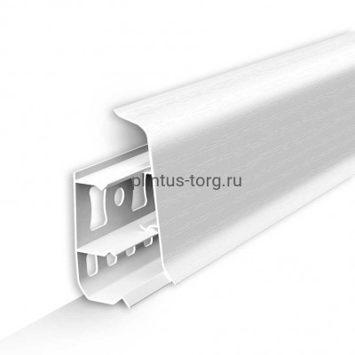 Плинтус напольный Деконика 55мм Белый матовый 55x21x2200мм, 001